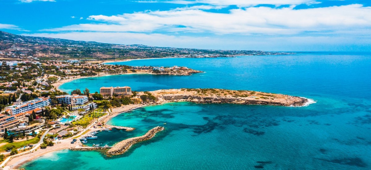 Aerial view of Paphos in Cyprus