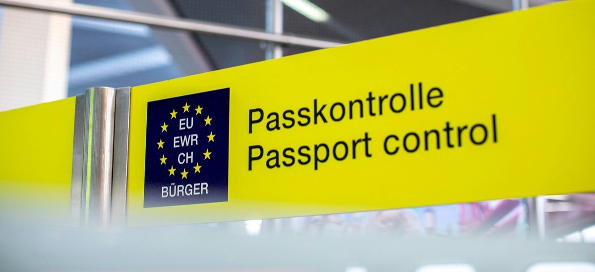 passport control sign at immigration